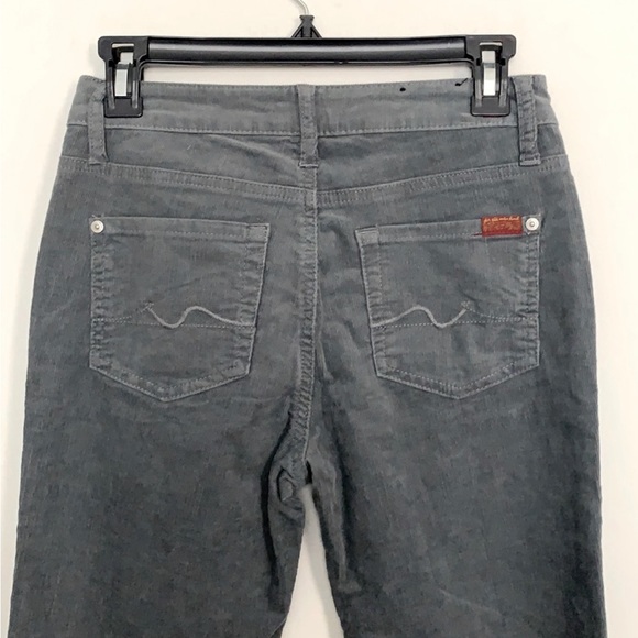 7 For All Mankind Gray Corduroy Mid Rise Pants - Picture 4 of 6